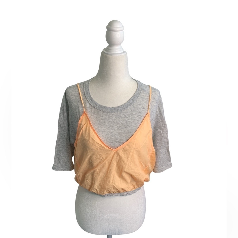 FP Movement by Free People Double Layer Short Sleeve Shirt sz S